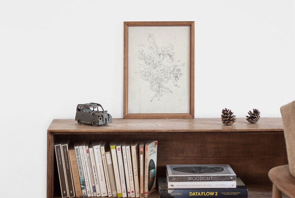 Vintage Bouquet Sketch, Antique Floral Art Print - Image 2