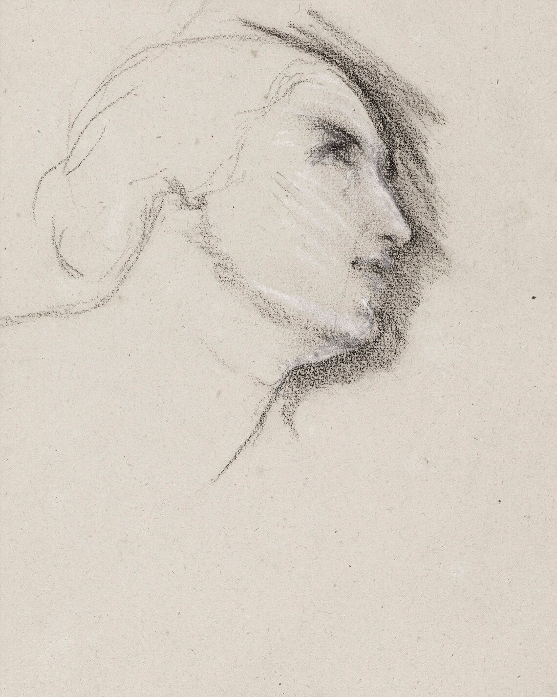 Expressive Charcoal Sketch of a Woman in Profile Loose Gesture Poster - Image 3