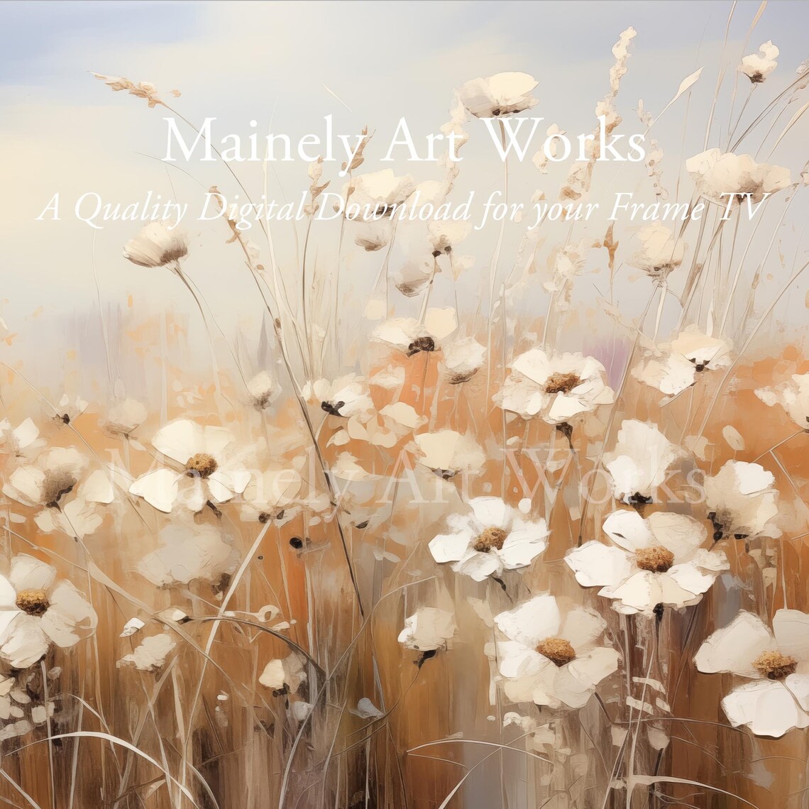 Wildflowers Art Print, Neutral Cottage Decor - Image 3