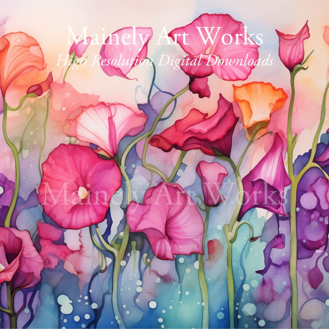 Morning Glories For Frame Tv Painting Of Flowers For Frame Tv Flower Tv Art Bonus Autumn Mums Floral - Image 3