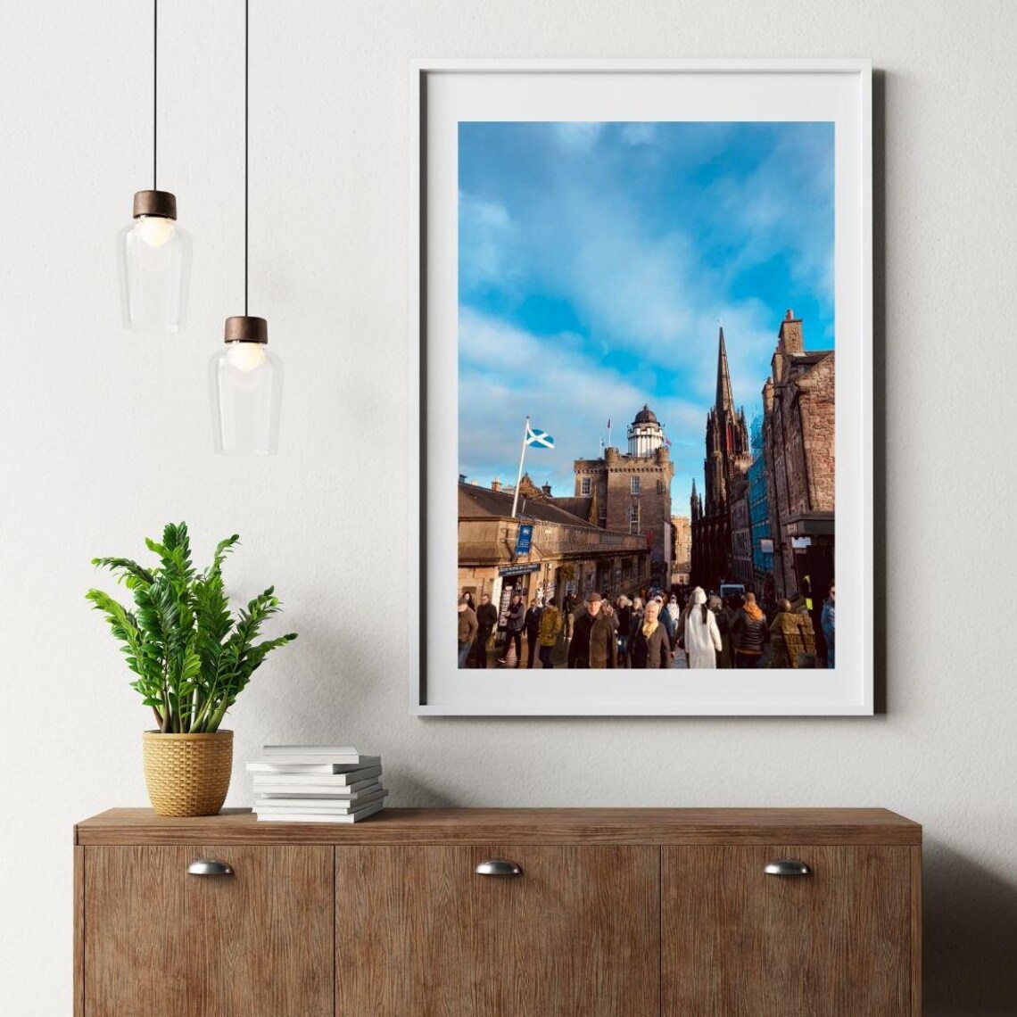 Edinburgh Royal Mile Street Crowds Scotland Old Town Photo Print