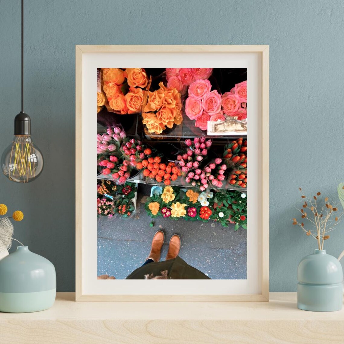 Paris Flower Market Travel Poster, Floral Photography