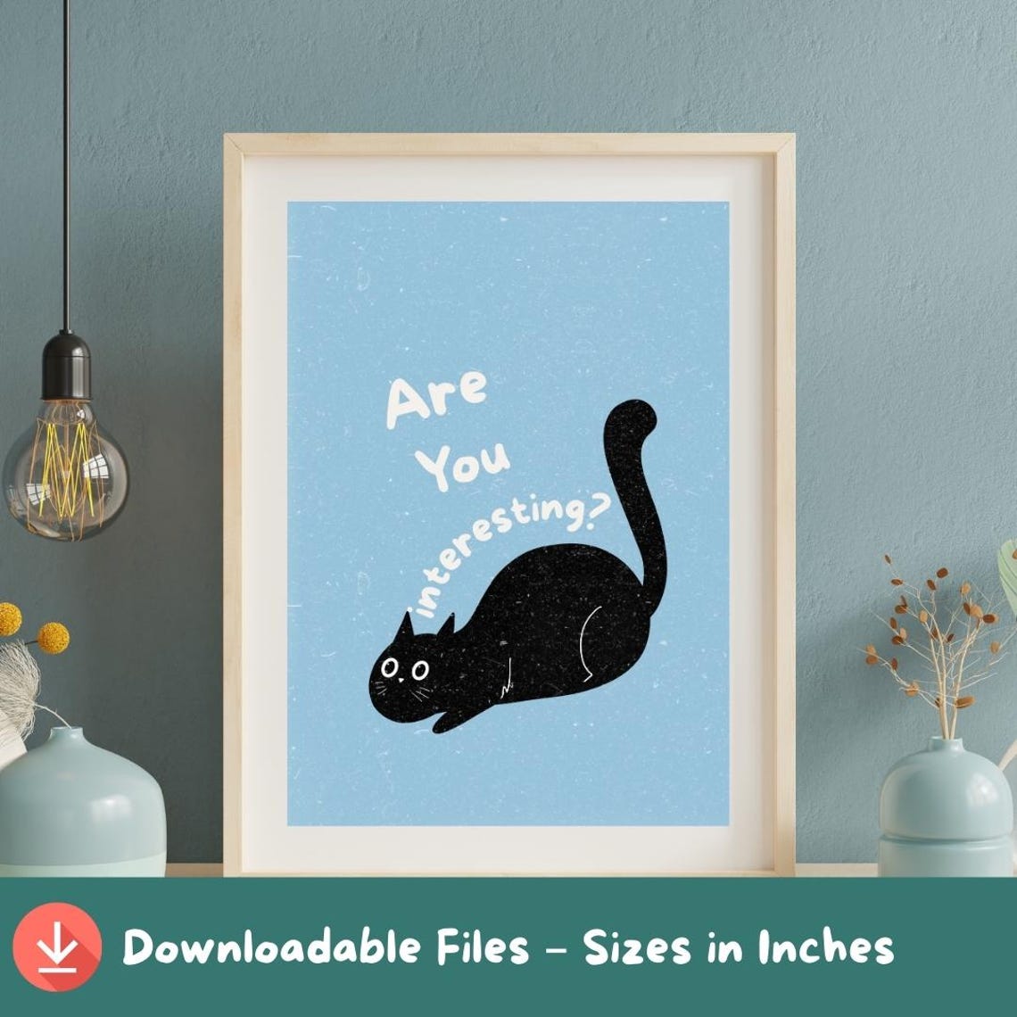 Funny Black Cat Art Print Sassy Feline Quote A2a5 Sizes