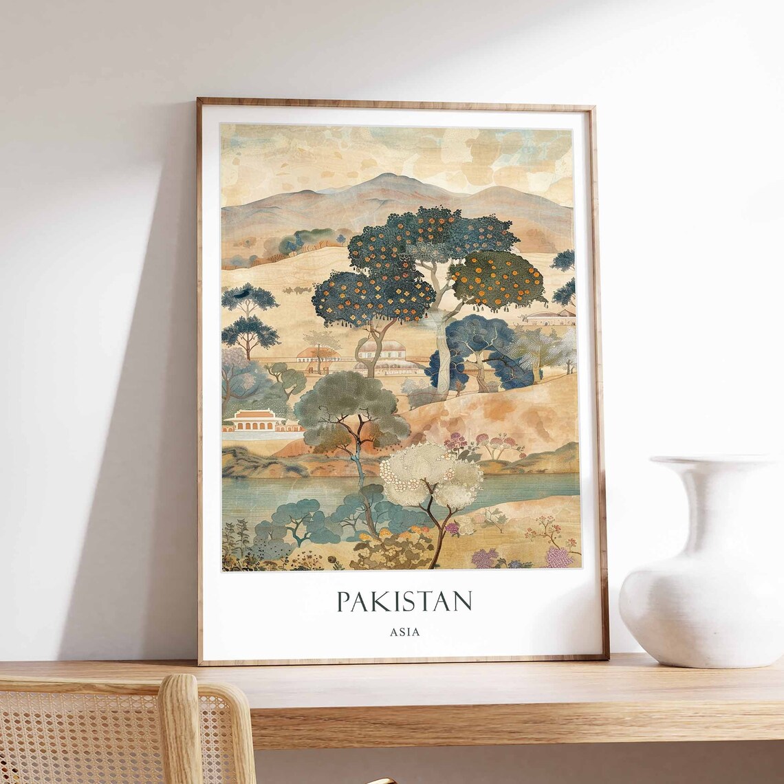 Pakistan Travel Poster, Asian Himalayan Indus Valley