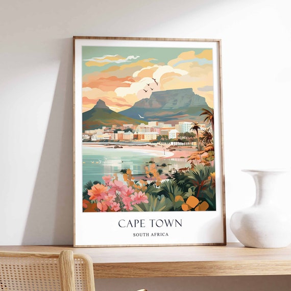 Cape Town Poster South Africa African Travel Print Art Decor