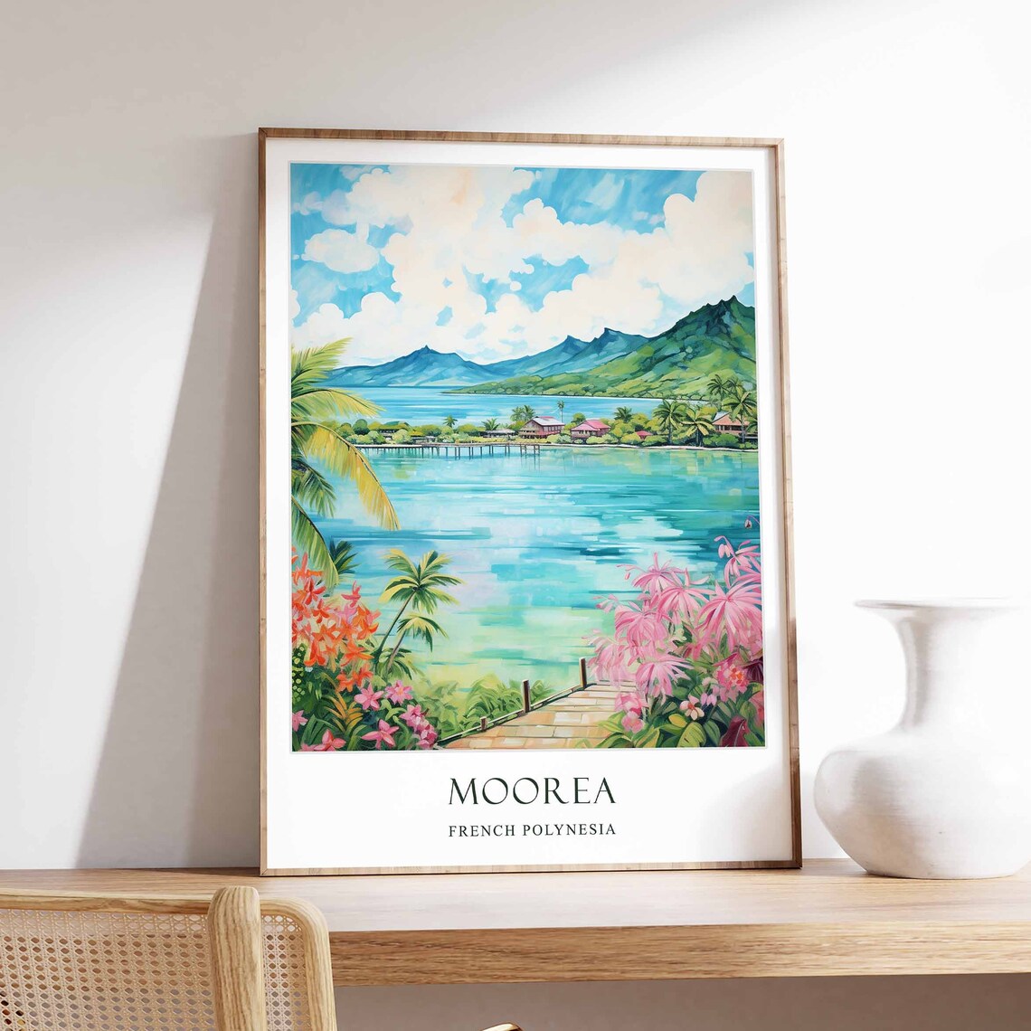 Moorea French Polynesia Turquoise Lagoon Tropical Island Poster