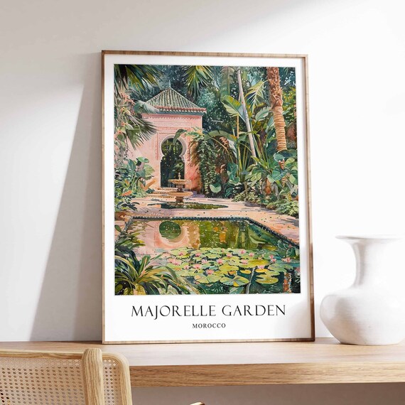 Majorelle Garden Marrakech Morocco Travel Poster