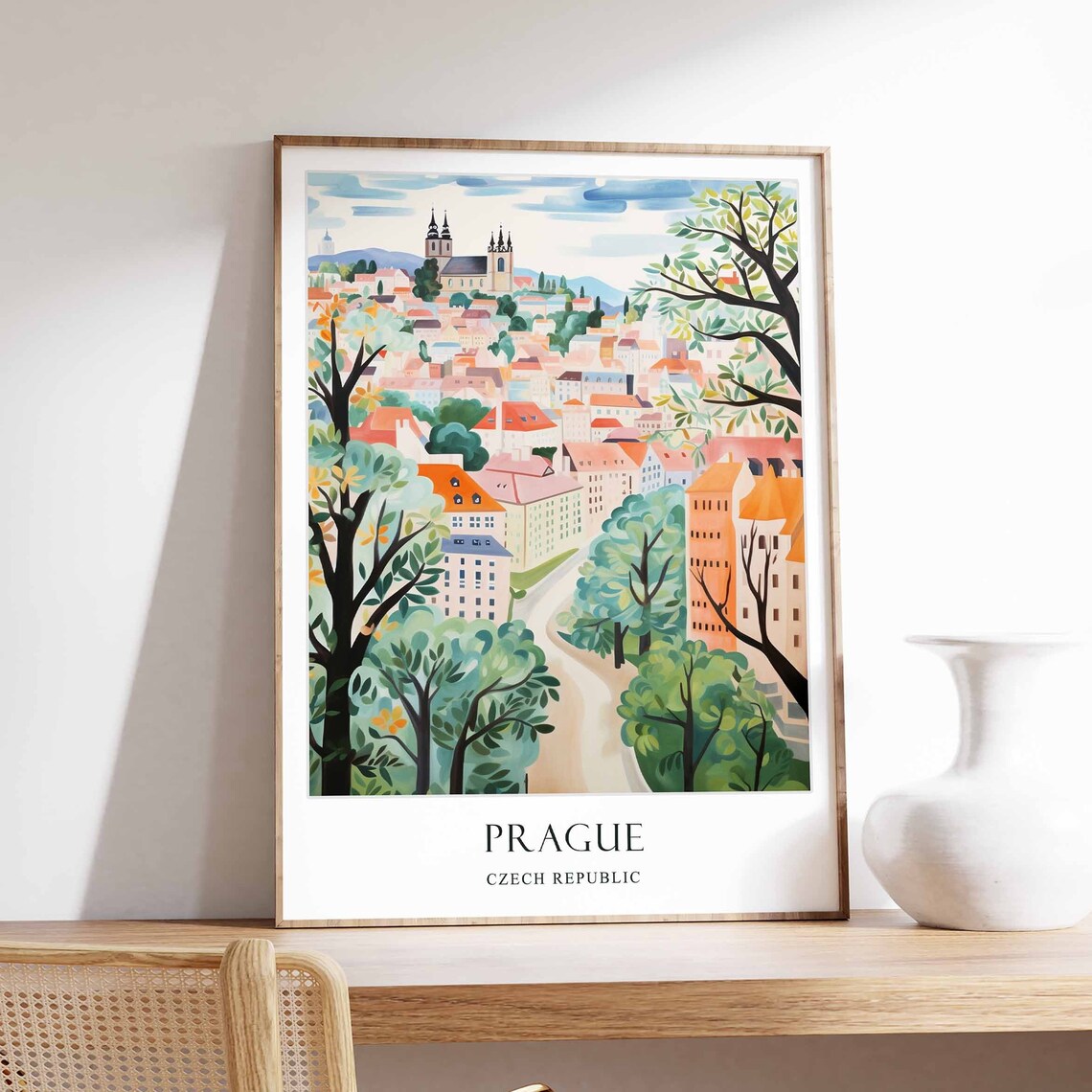 Prague Czech Republic Old Town Autumn Colors Travel Art Poster