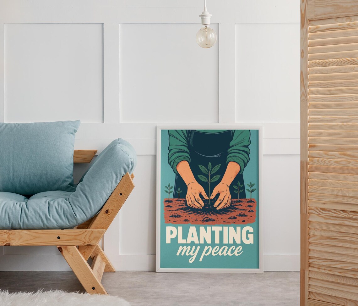 Planting My Peace Inspirational Gardening Quote - Image 2