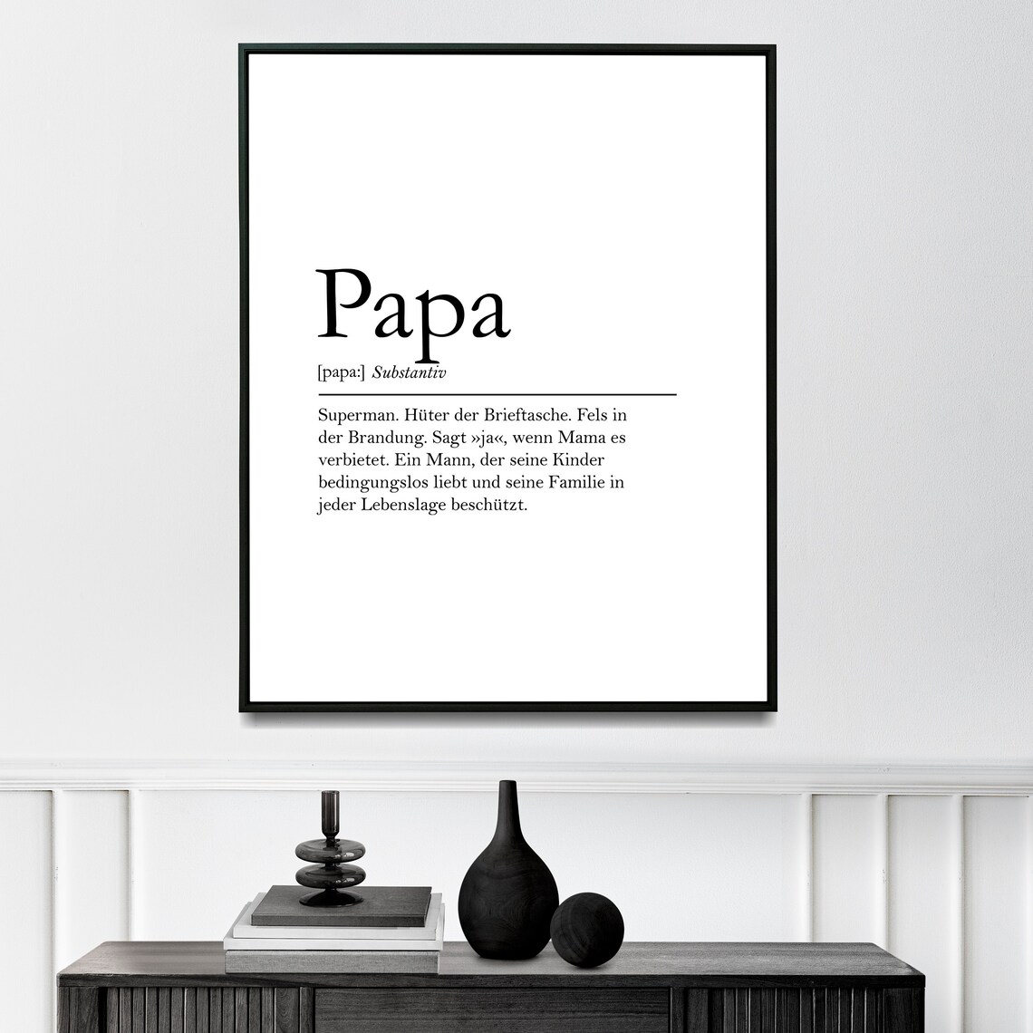 Papa German Dictionary Definition Dad Love Minimalist Typography Print