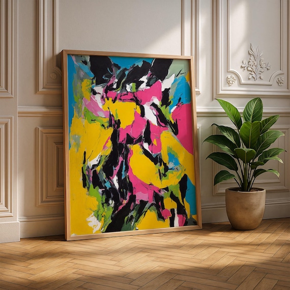 Terminal Prism Collapse Bold Abstract Expressionist Wall Art Colorful Modern Print Painterly Chaos