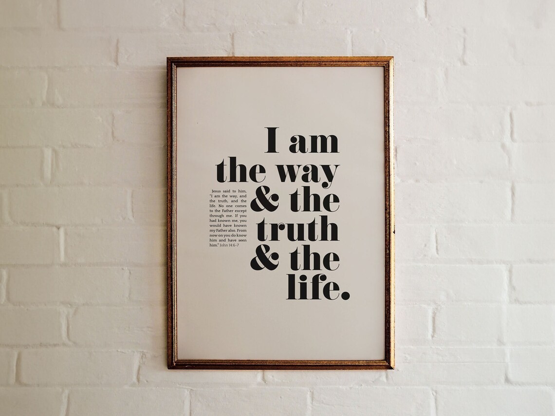 John 14:6 Bold Christian Scripture Wall Art Print