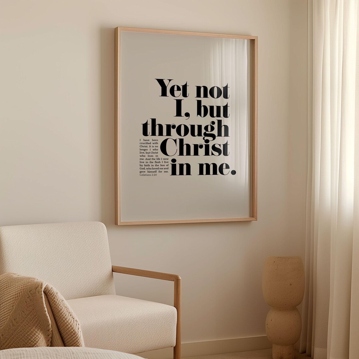 Yet Not I, Through Christ in Me Christian Art Print - Image 2