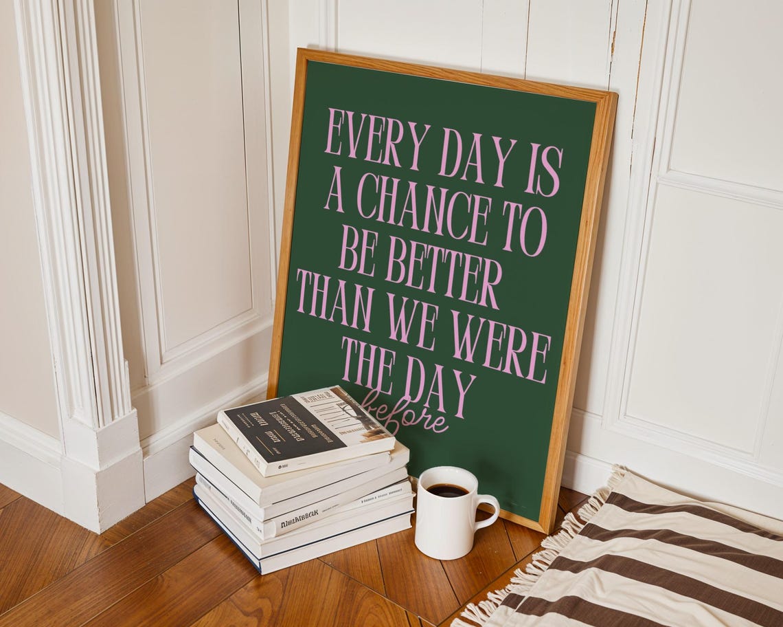 Every Day Is A Chance To Be Better Positive Motivational Poster