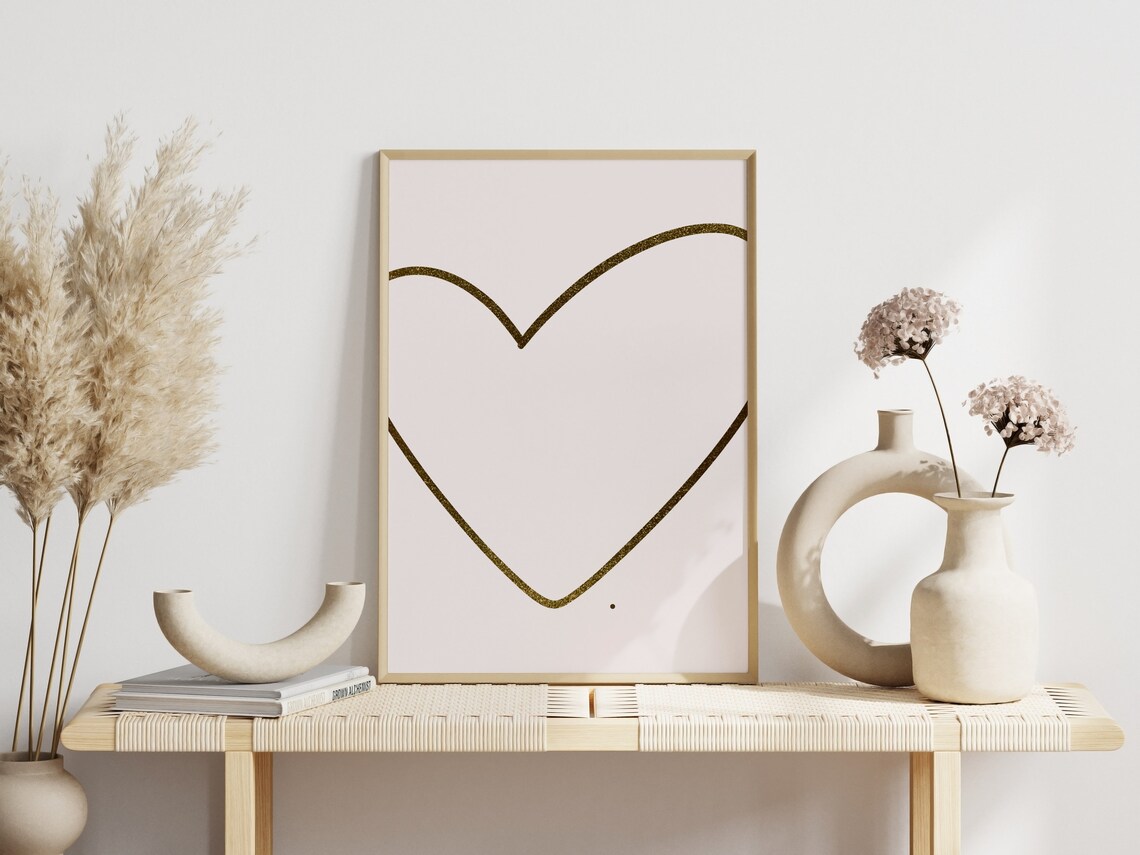 Minimalistic Scribble Heart, Line Art Wall Decor - Image 2