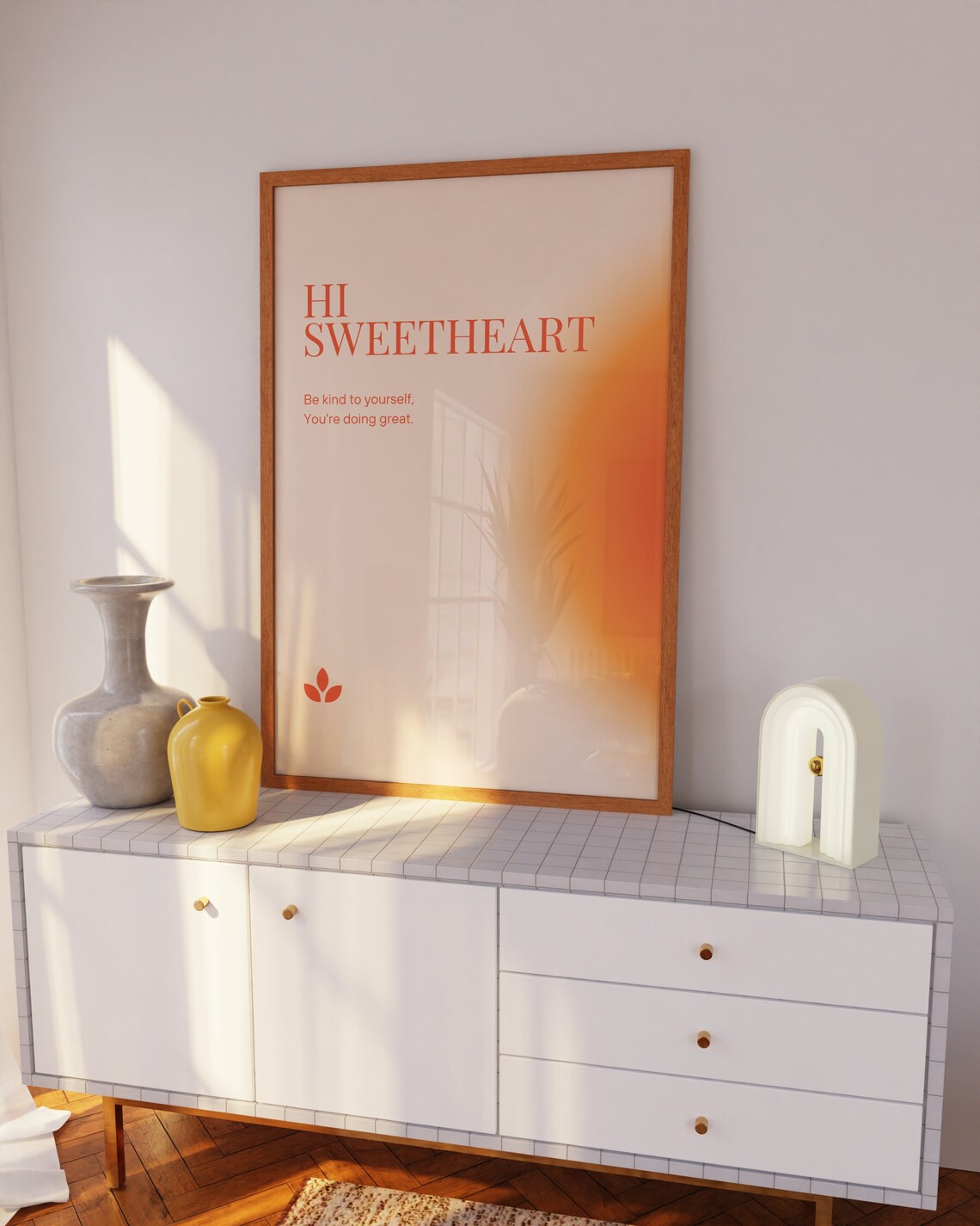 Hi Sweetheart Be Kind to Yourself Self Love Gradient Quote Art Poster - Image 2