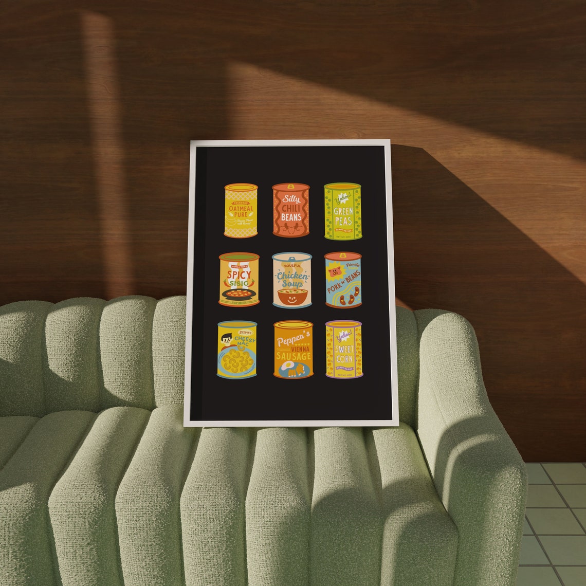 Retro Canned Goods Illustration Vintage Pantry Kitchen Wall Poster - Image 3