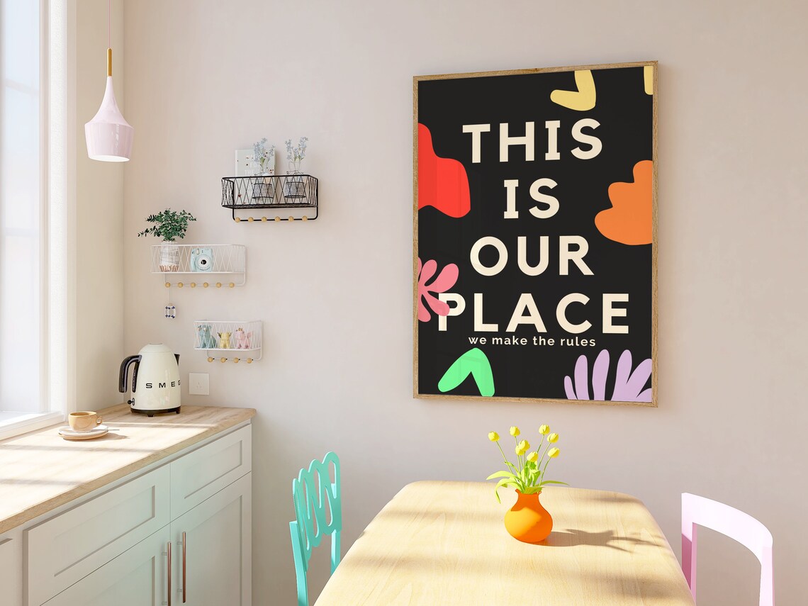 This Is Our Place We Make The Rules Print Vivid Colorful Poster Teen Girl Room Decor Taylor Retro Print Taylor Song Print - Image 3