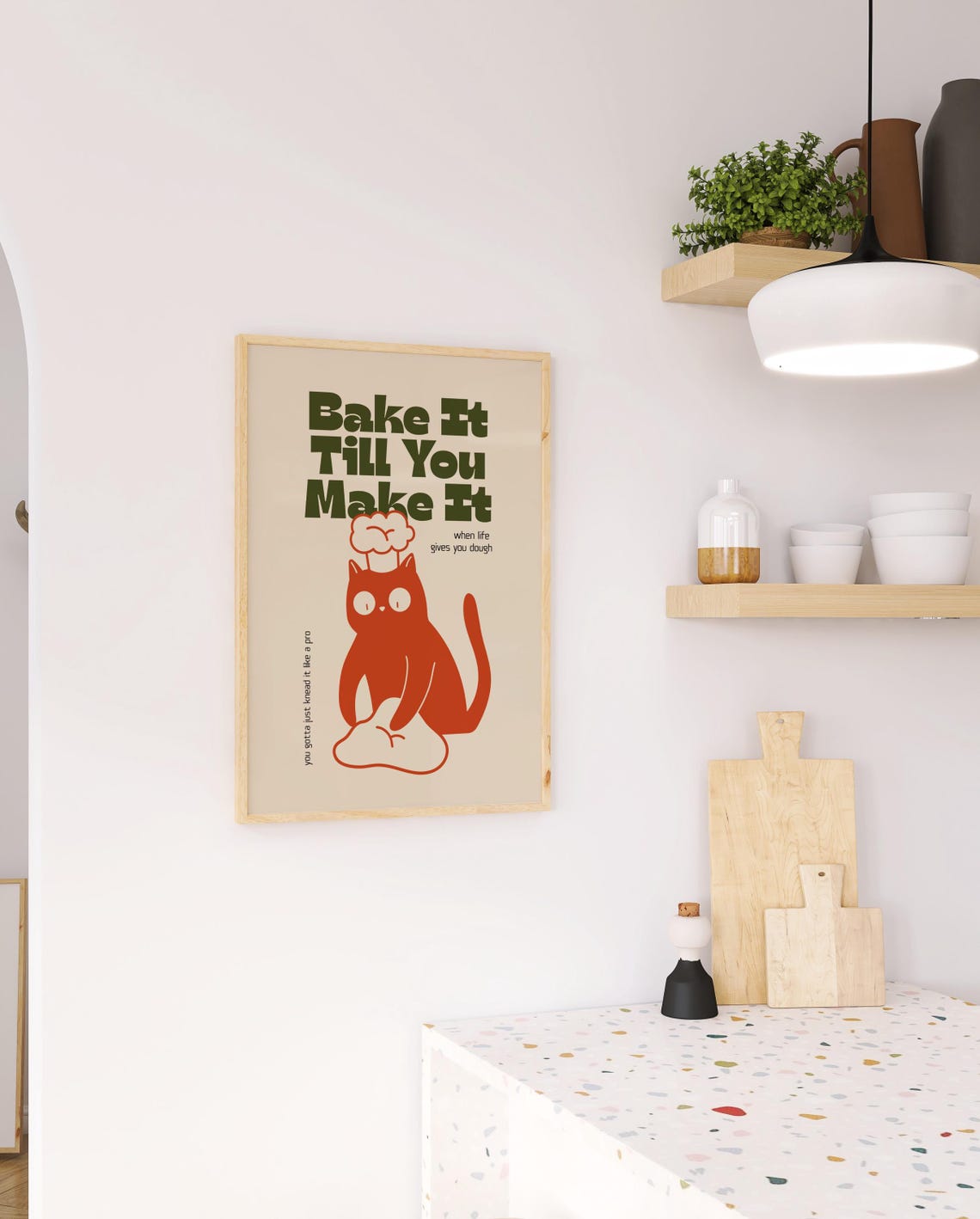 Chef Cat Print, Funny Kitchen Wall Art Poster - Image 3