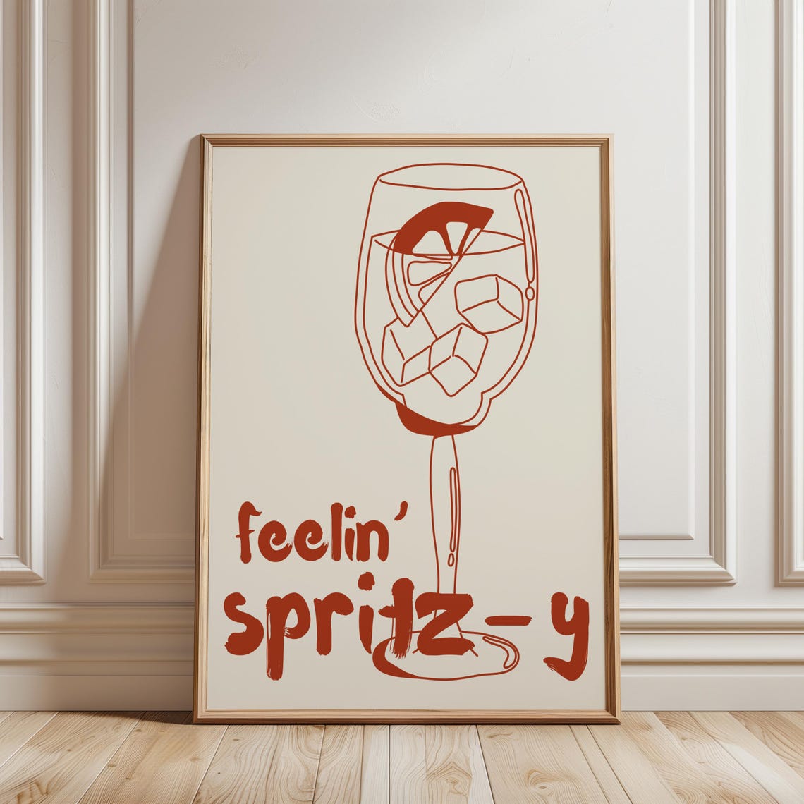 Feelin' Spritz-y Aperol Cocktail Retro Bar Cart Drink Poster