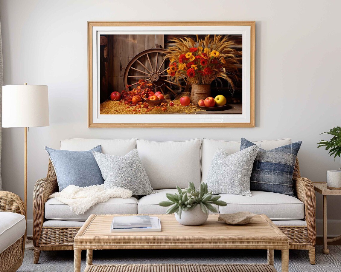 Rustic Autumn Harvest Farmhouse Country Still Life Apples Poster