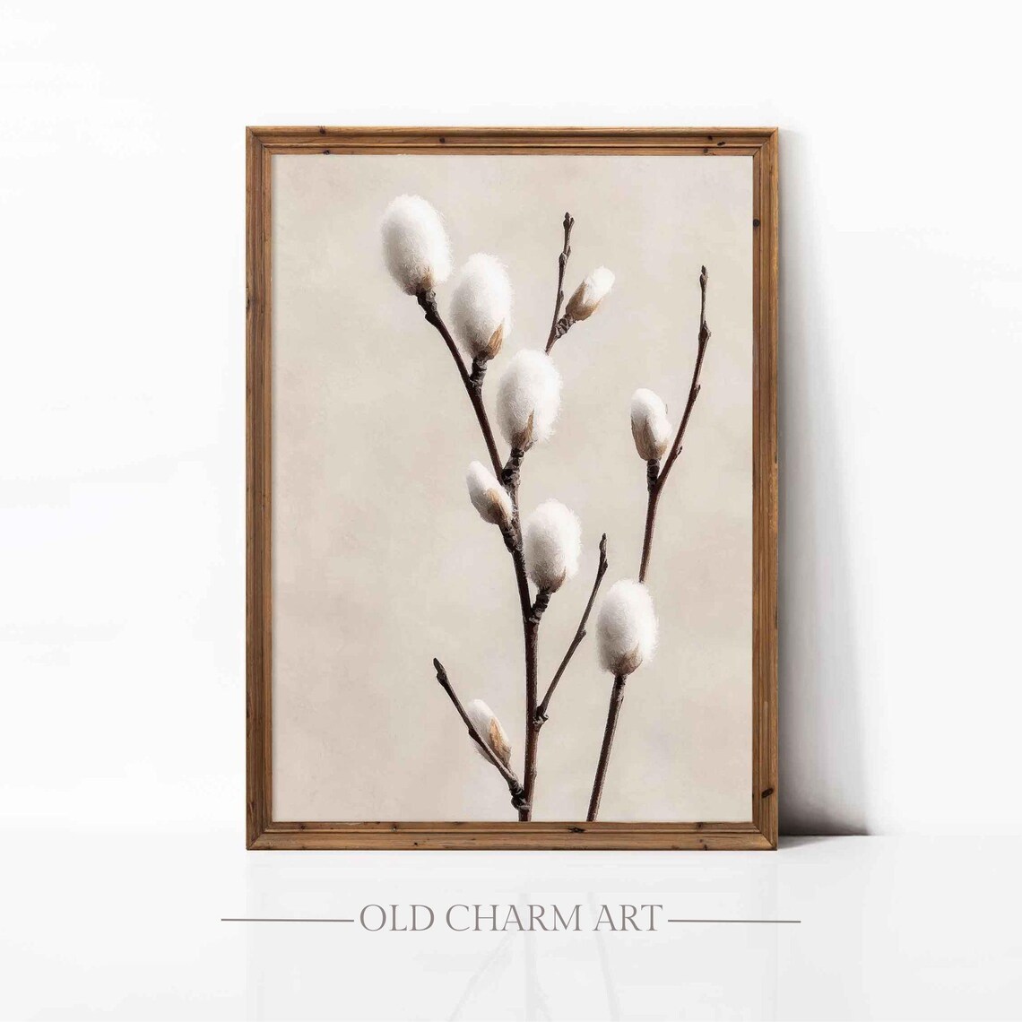 Spring Wall Art Vintage Easter Painting Neutral Spring Tree Farmhouse Print Easter Willow Tree Poster Wa253