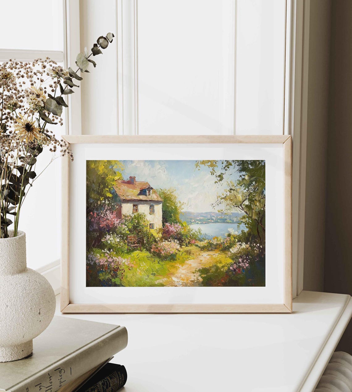 Spring Cottage Print Cottage Painting Wall Art Spring Landscape Art Vintage Countryside Oil Painting Farmhouse Art Decor Wa261 - Image 4