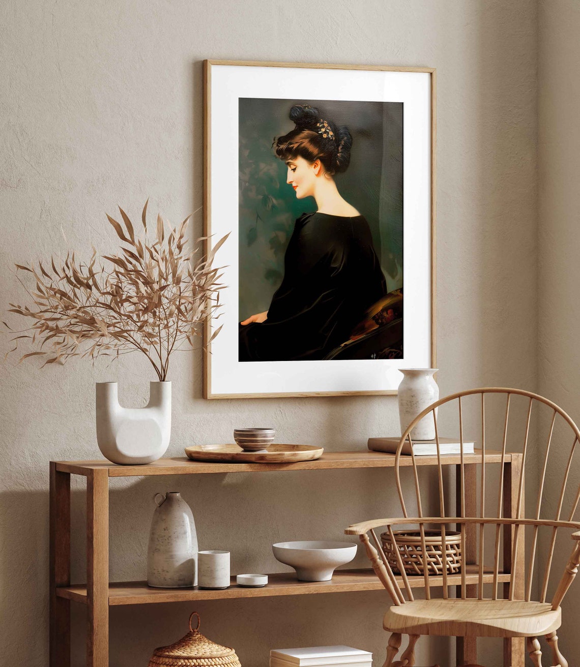 Portrait Oil Painting Vintage Woman Portrait Print Portrait Wall Art Farmhouse Art Wa106 - Image 4