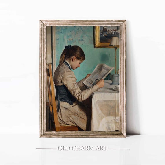 Portrait Print Vintage Woman Portrait Oil Painting Moody Portrait Wall Art Cottage Wall Decor Art Wa276