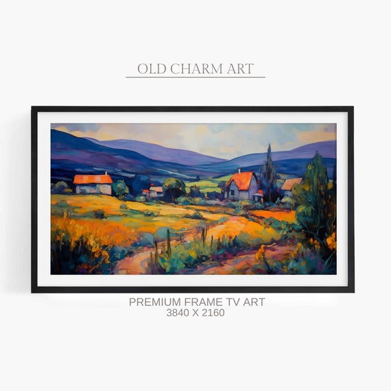 Frame Tv Rustic Landscape Art Impressionism Painting Spring Home Decor Art For Tv Tvf16