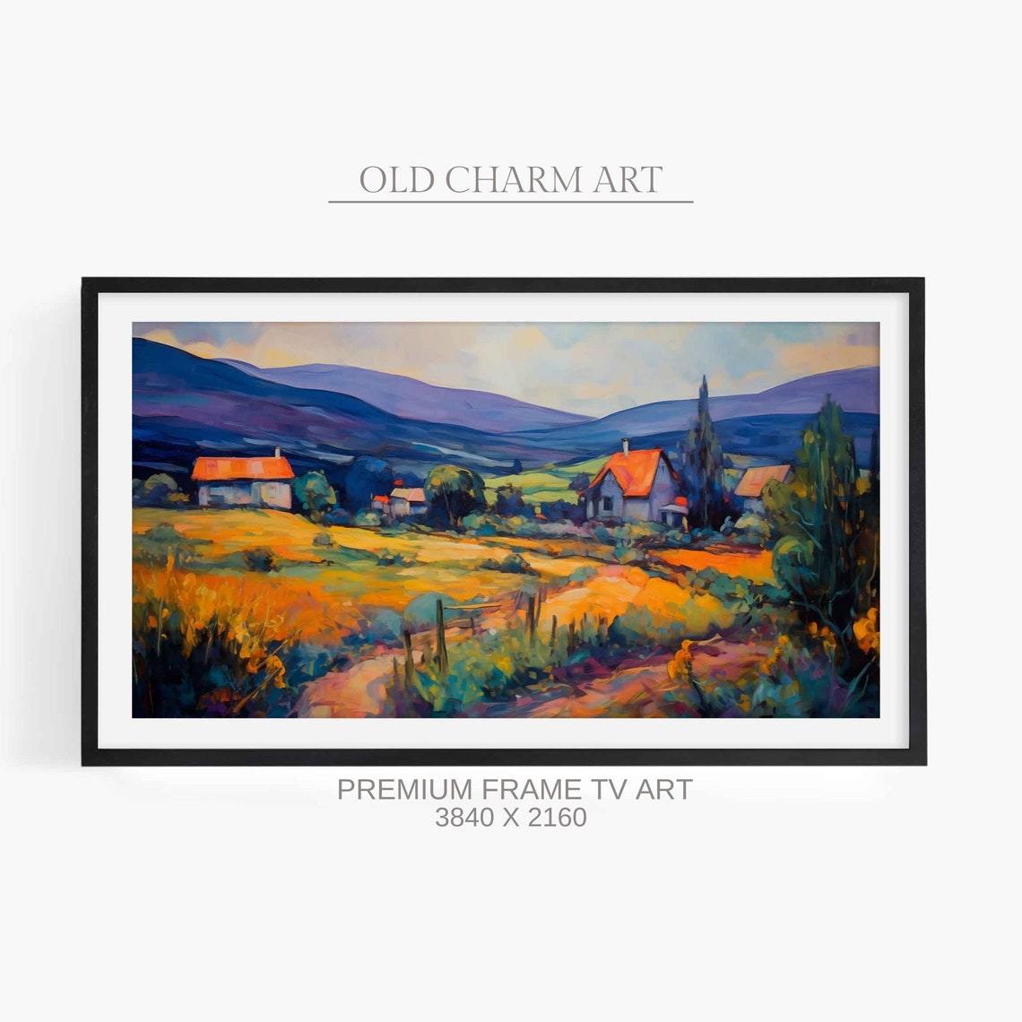 Frame Tv Rustic Landscape Art Impressionism Painting Spring Home Decor Art For Tv Tvf16