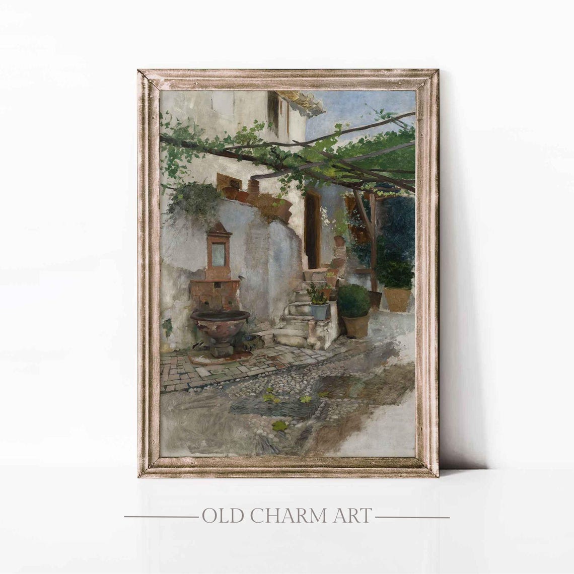 Vintage City Print Cityscape Wall Art Vintage Oil Painting Cottage Art Poster Home Decor Art Wa249
