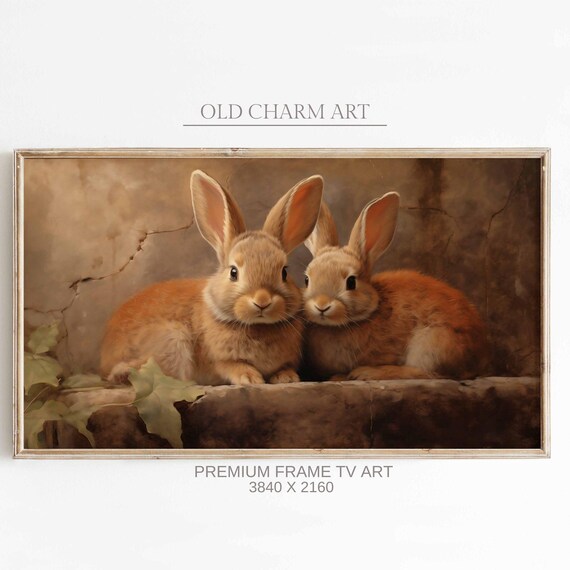 Spring Frame TV Art, Easter Bunny Decor