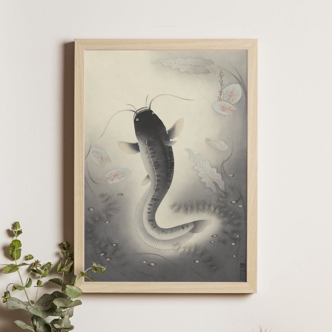 Catfish Namazu by Ohno Bakufu, Ukiyo-e Poster