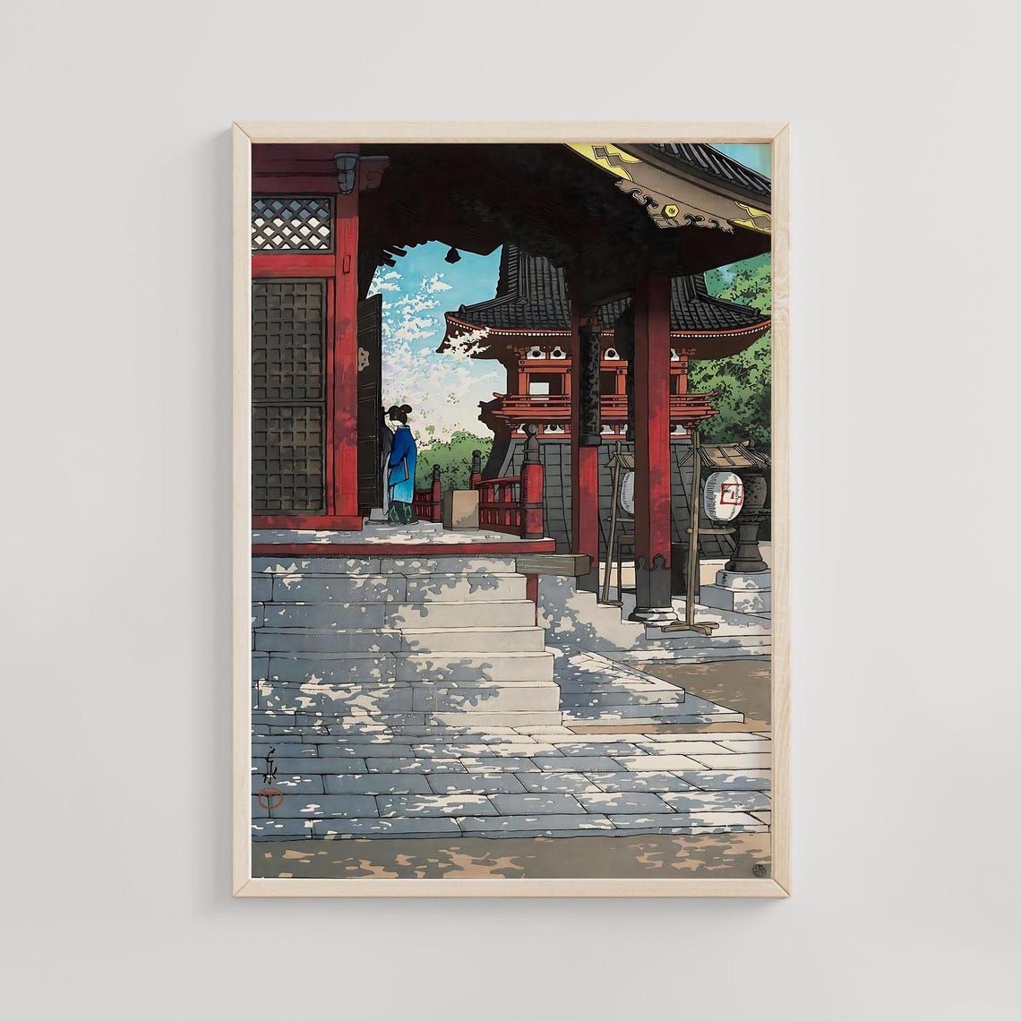 Fudo Temple In Meguro Tokyo By Kawase Hasui 1930 Japanese Woodblock Print Of Landscape Vintage Shinhanga Art Poster