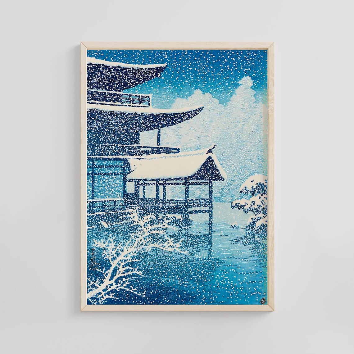Kawase Hasui Golden Pavilion Snow 1925 Kinkakuji Winter Art Poster