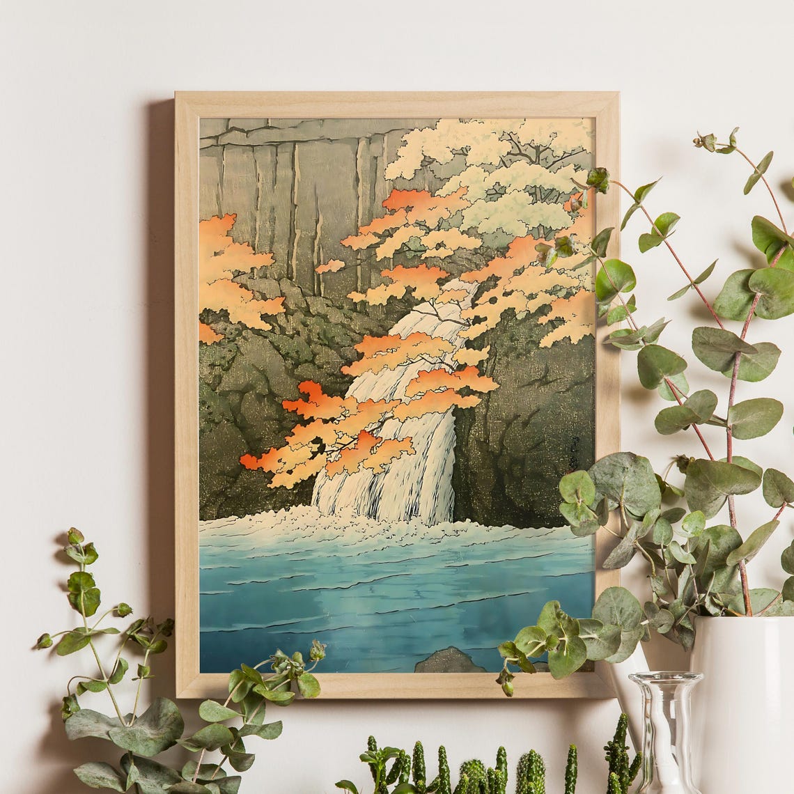 Kawase Hasui Senju Waterfall Akame 1930s Autumn Maples Falls Poster
