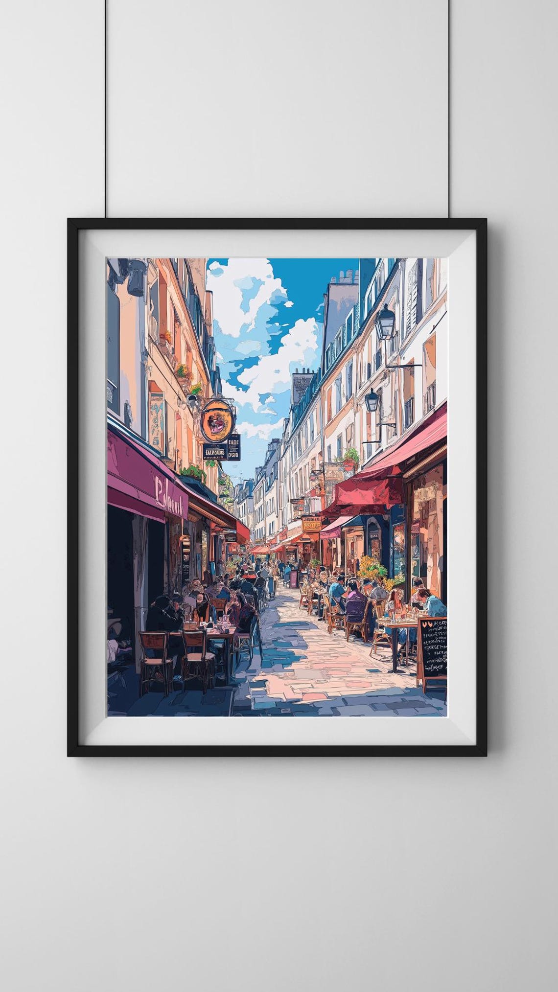 Paris Travel Poster Travel Wall Art Paris City Scape Print Street Art Travel Print Anime Inspired Art Exhibition Wall Art