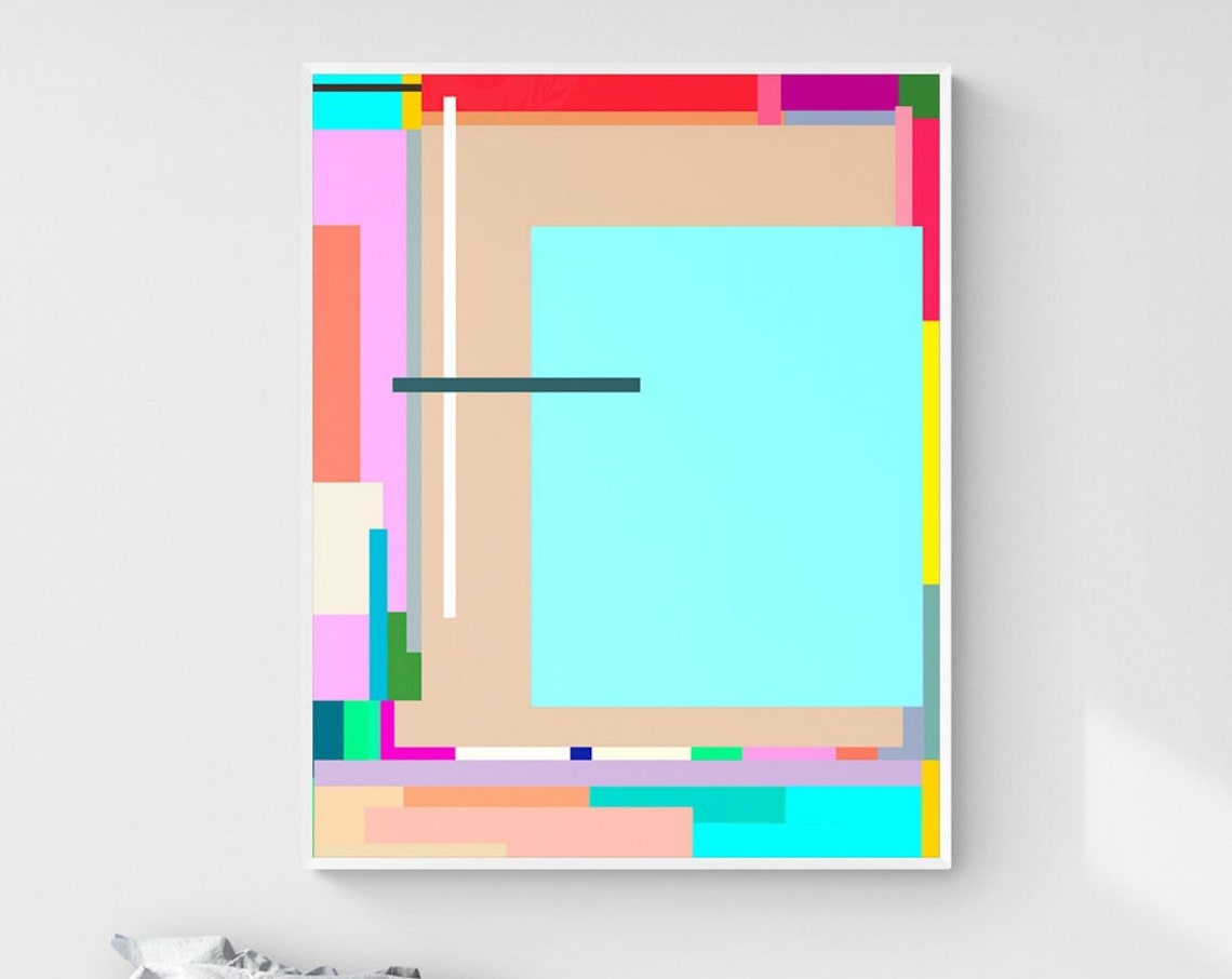 Light Blue Abstract Art Minimalist Wall Art Abstract Painting Geometric Modern Instant Wall Decor - Image 6