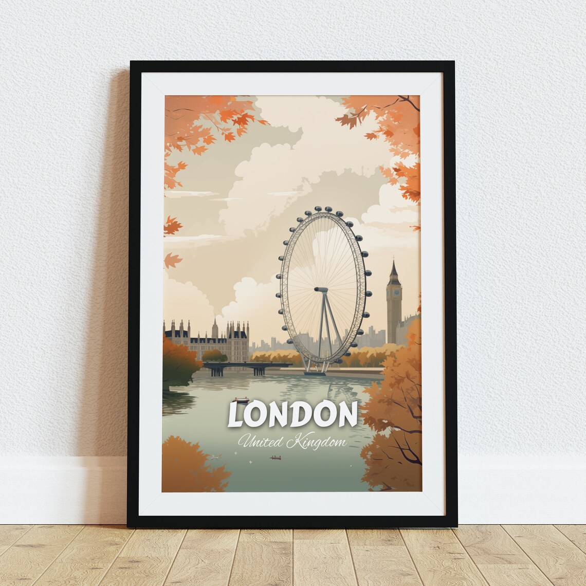 London Travel Poster Wall Art Print London Poster Home Decor London London Eye Wall Art Gift For Travelers