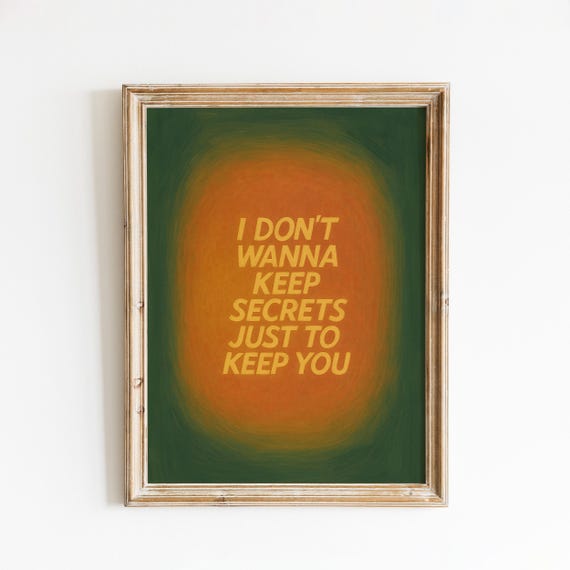 Secrets Lyric Poster Retro Gradient Wall Art
