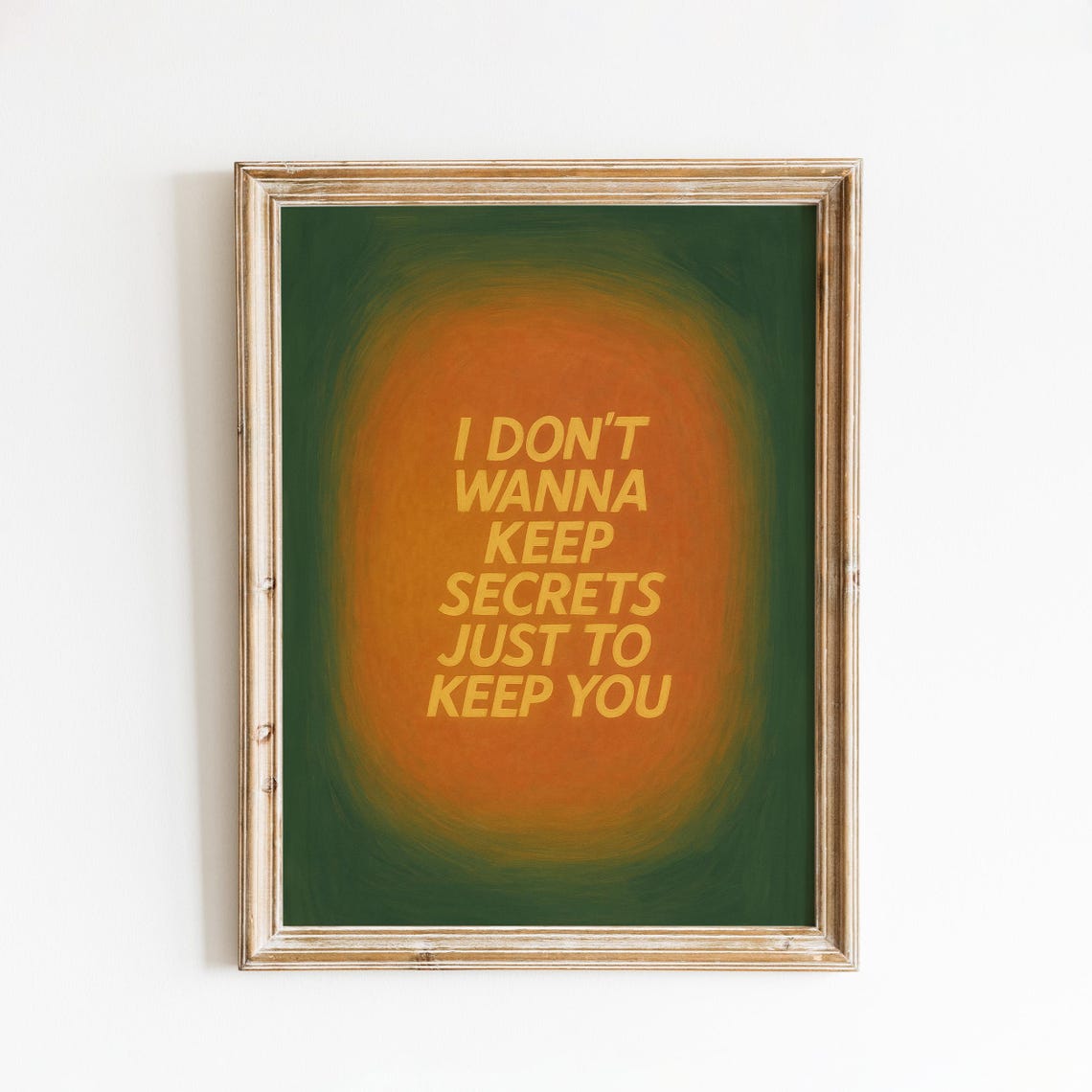 Keep Secrets Quote Orange Aura Retro Gradient Typography Poster