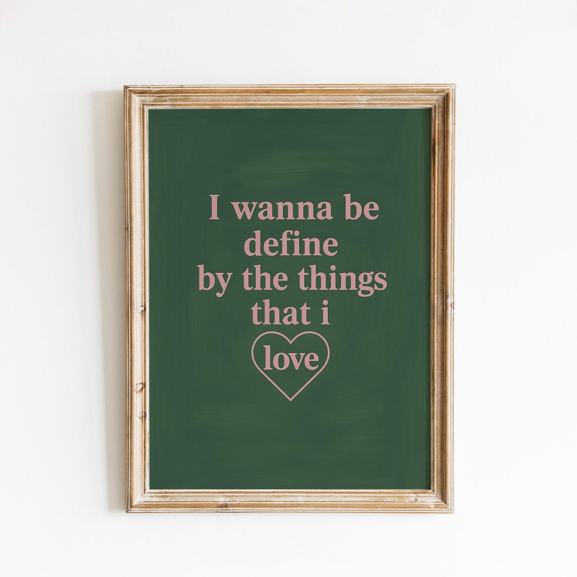 Defined By Love Quote Lyric Heart Dark Green Romantic Poster