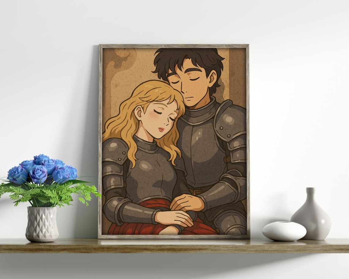 Resting After the Battle - Fantasy Couple Art