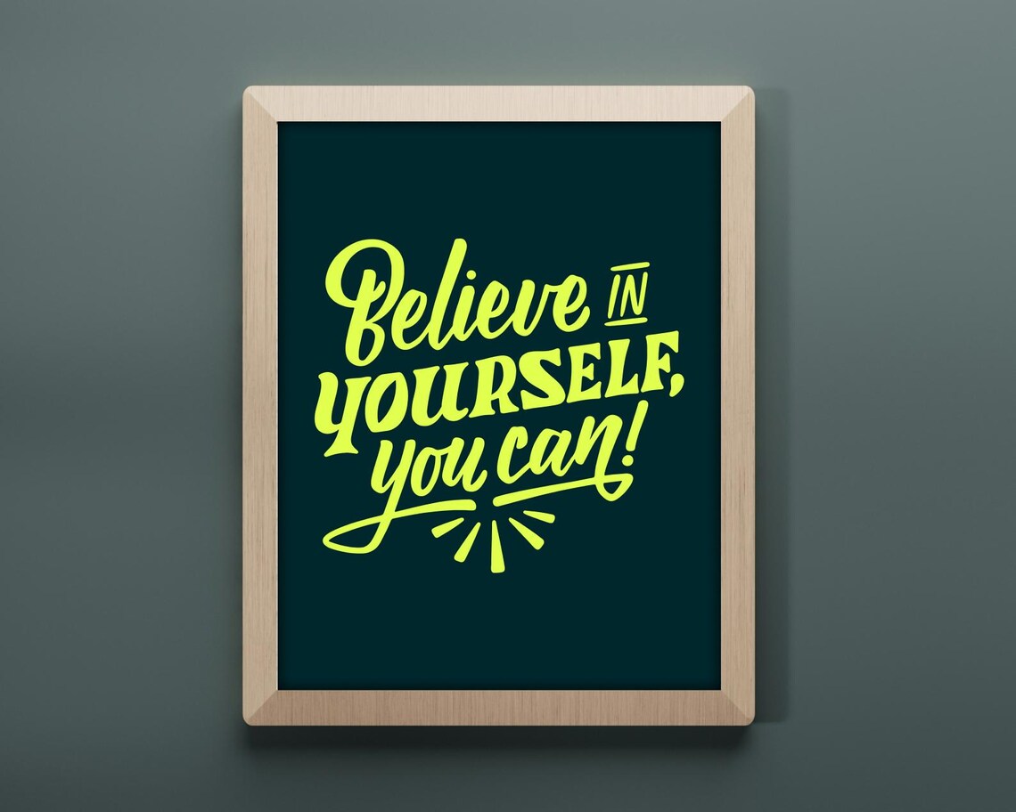 Believe In Yourself You Can Neon Poster Print - Image 2