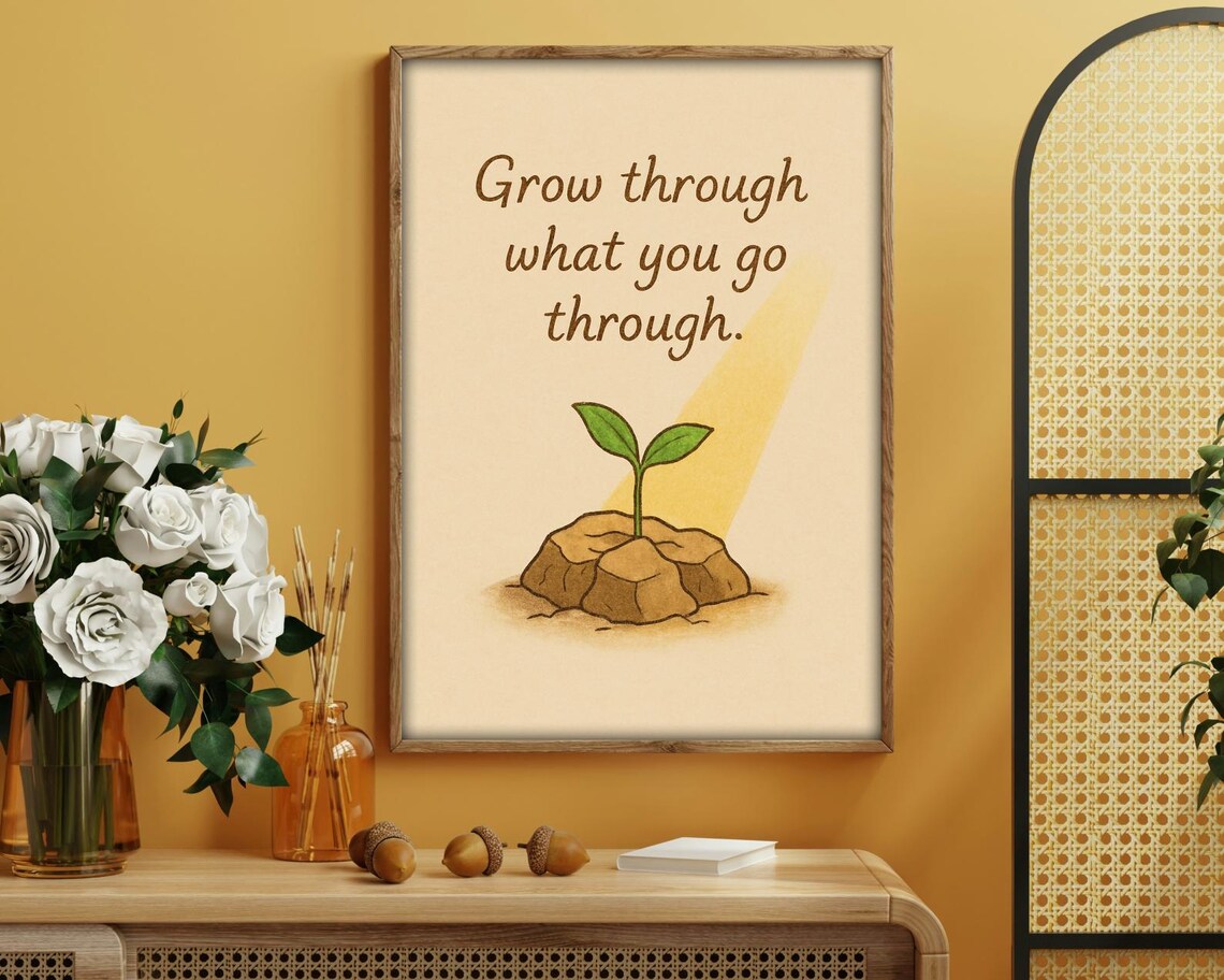 Grow Through What You Go Through Motivational Art Print
