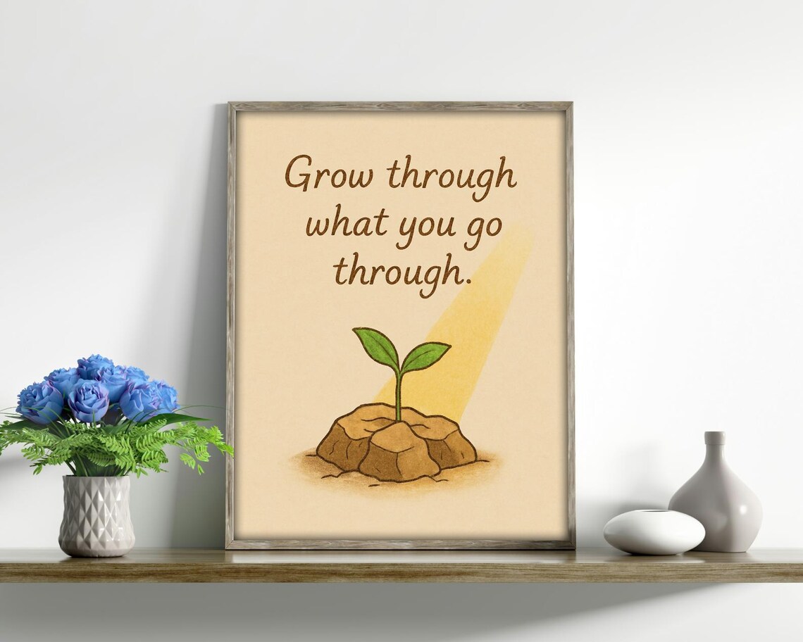 Grow Through What You Go Through Motivational Art Print - Image 2