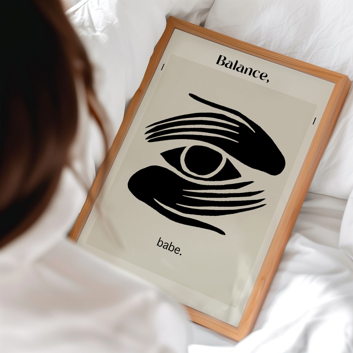 Balance Babe Bold Black Abstract Eye Minimalist Spiritual Art Poster