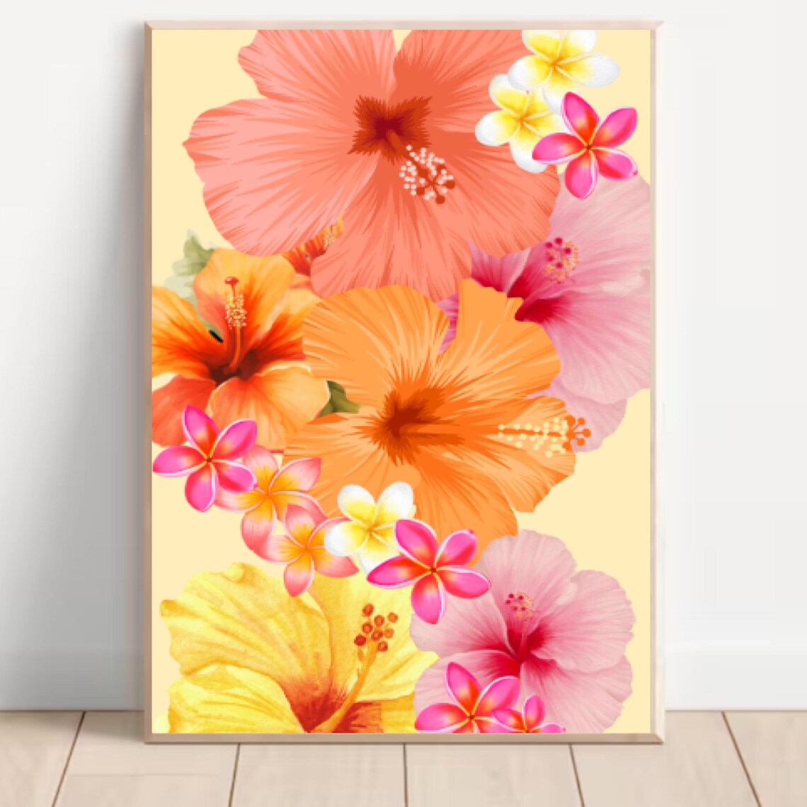 Hibiscus Hawaiian Tropical Flower Poster, Dorm Room Decor