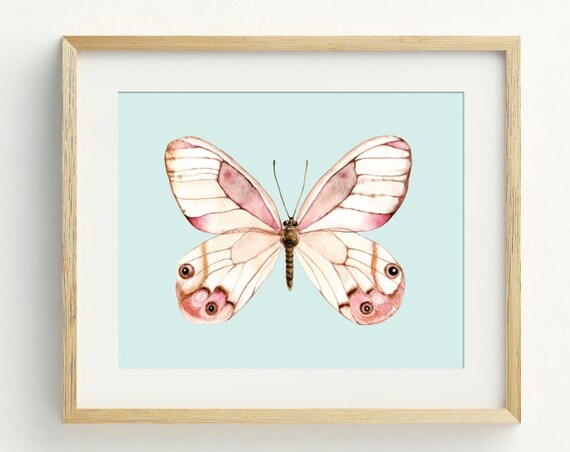 Butterfly Nursery Minimalist Art Print, Nursery Decor